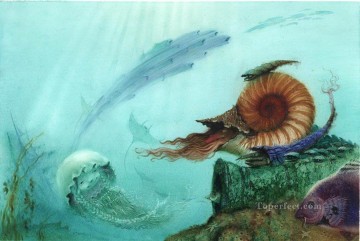 contes de fées fond marin monde océan Peinture à l'huile
